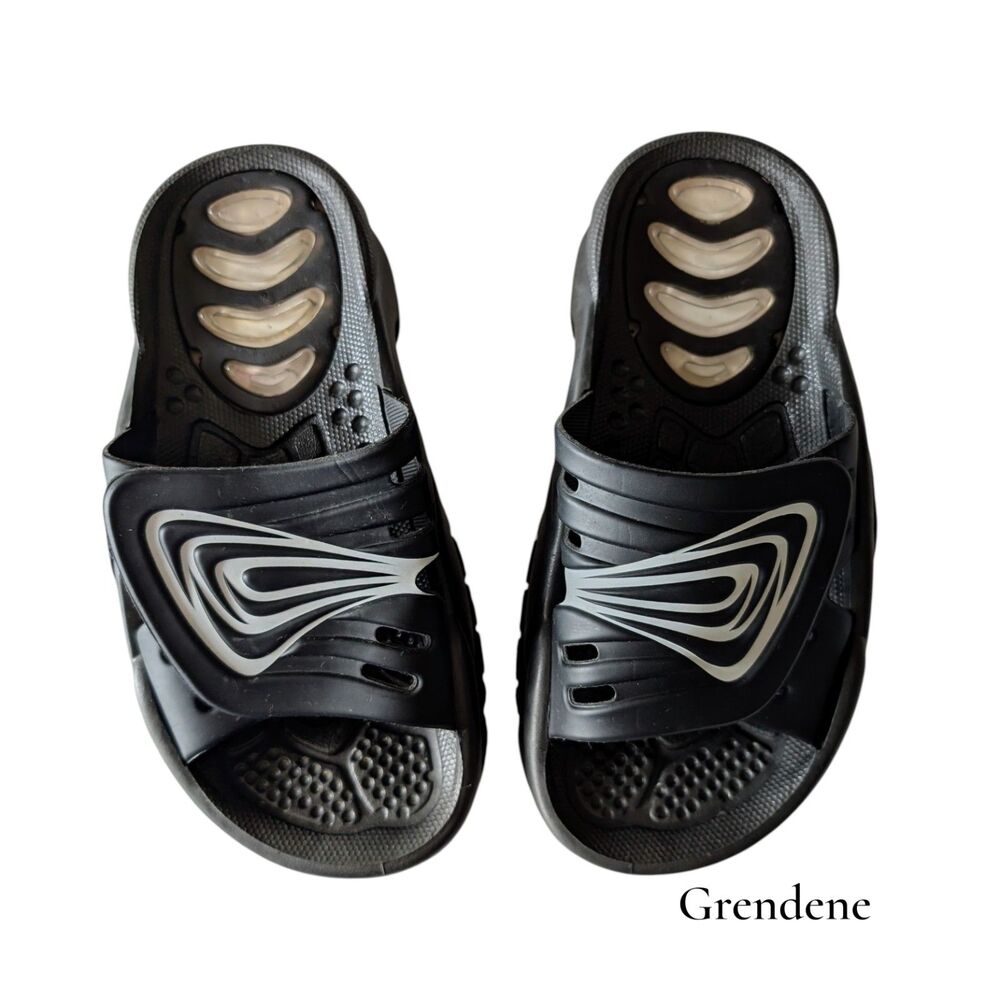 Grendene Laguna Slide Sandals Black White Slip On Comfort Slides Sz 8